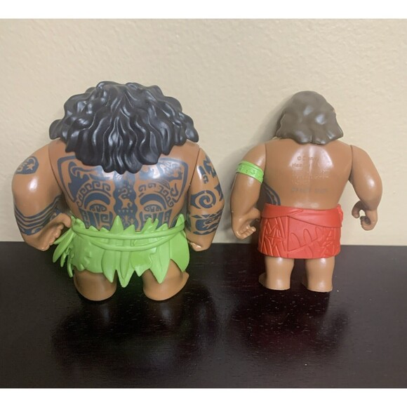2016 Hasbro Disney Moana Figure Lot of 2 Chief Tui & Maui 4" - Picture 2 of 6